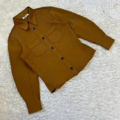 【UNIQLO ユニクロ】ジャージー ダブルポケット シャツ Mサイズ キャメル