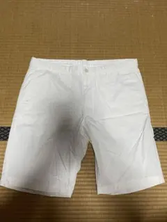 UNIQLO ハーフパンツ XL 白 ホワイト チノショーツ 綿100%