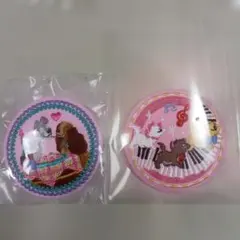 ディズニー刺繍缶バッチ　おしゃれキャット　わんわん物語　２個セット