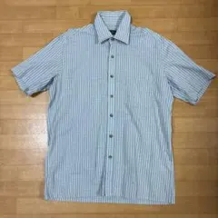 美品ST. CAROL 麻混綿半袖チェックシャツM