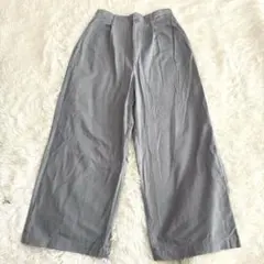 スタディオクリップ 綿100% バックゴム タックワイドパンツ Lサイズ　ブルー