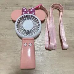 東京ディズニーリゾート　ミニーマウス　ハンディファン　ネックストラップ　ピンク