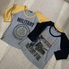 ミリタリーデザイン 7分袖カットソー2枚
