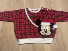 ミッキーマウス クリスマス　サンタ　トレーナー 80
