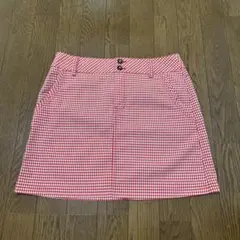 adidas ゴルフスカート M 赤/白チェック