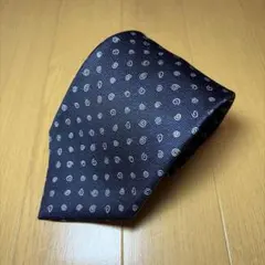【美品】BVLGARI ネクタイ ネイビー 渦巻き模様