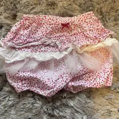 ミキハウス 花柄ピンクベビーフリルパンツ 70-90cm　ショートパンツ