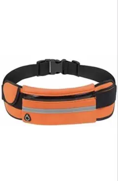 ランニングポーチ ウエストポーチ 揺れない 防水 ボトルポーチ (オレンジ)