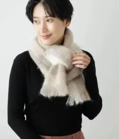 Cushendale チェック柄マフラー ベージュ系