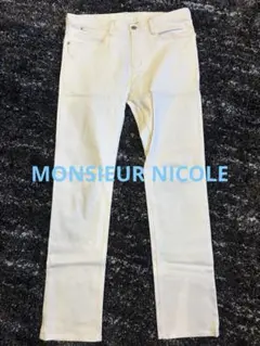 MONSIEUR NICOLE ノンウォッシュストレッチデニム ホワイト XL
