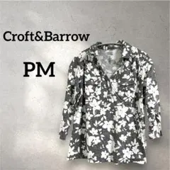 Croft&Barrow 【PM】花柄五分袖トップス グレー