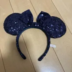 ミッキー耳カチューシャ ネイビー スパンコール