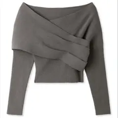 SNIDEL♡オフショルカシュクールニットプルオーバー♡グレー
