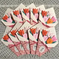 【卒業・卒園】チューリップ花束メッセージカード 10個セット