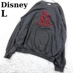 ディズニー ミッキー スウェット ラグラン プリント L/G L グレー