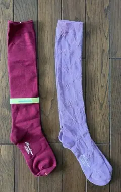 靴下屋 レディース ハイソックス 2足セット 新品 미사용 タビオ