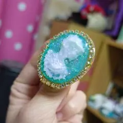 カメオ　ハンドメイド　リング　梱包込み