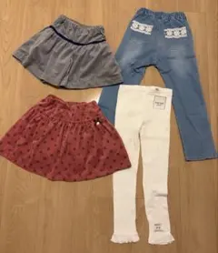 新品未使用品2点あり！120-130cm4点セット（スカート・パンツ・レギンス）