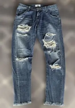 GYDA ダメージ加工　スキニーデニム