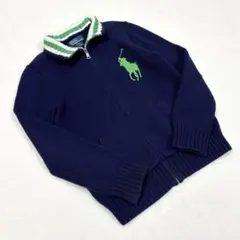 【ポロラルフローレン】8 ビッグポニー ニット カーディガン ネイビー 男の子