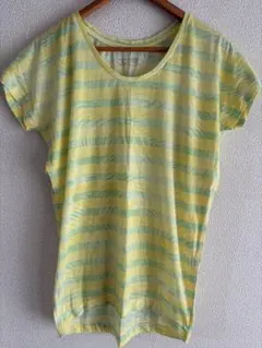 MACPHEE ボーダー 半袖 Tシャツ イエロー グリーン サイズ1のサムネイル