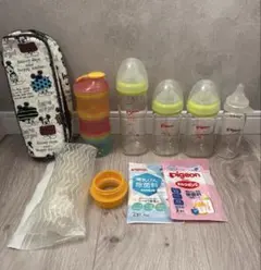 ピジョン 母乳実感 ガラス 哺乳瓶 4本セット ミルクケース付