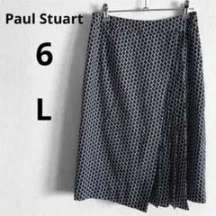 Paul Stuart ポールスチュアート L 6 幾何学柄 プリーツスカート