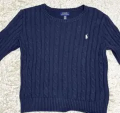 ポロラルフローレン　ケーブルニット　ネイビー　ポニー　S