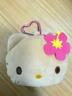 ハローキティ　カラビナ付きぬいぐるみファスナーマスコット　日焼けキティ