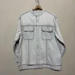 25SS FIR MUM リネン＆コットン・ピンチェック ブルゾンシャツ XS