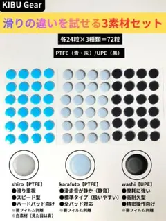 WAIZOWL 汎用 マウスソール 72粒 PTFE UPE 試せる3素材