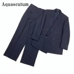 LA8502 アクアスキュータム スーツセットアップ ウール 紺 92AB3