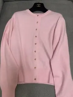 美品 バランタイン Ballantyne カーディガン ピンク 金ボタン 38