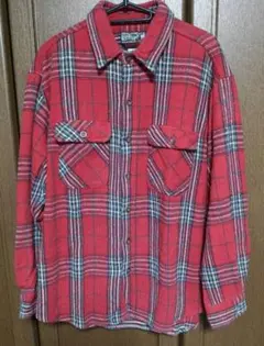 EDWIN　赤　チェック　シャツ　ヴィンテージ　古着　Mサイズ