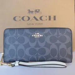 COACH コーチ長財布 シグネチャー ロング ジップ C4452 デニムマルチ
