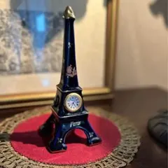 稼働確認済◇Limoges リモージュ磁器◇置時計　22k エッフェル塔のサムネイル