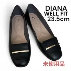 DIANA WELL FIT フラットシューズ ブラック 23.5cm EEのサムネイル