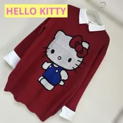 サンリオ キティ♡シャツワンピース ニットワンピース 赤 レトロキティ