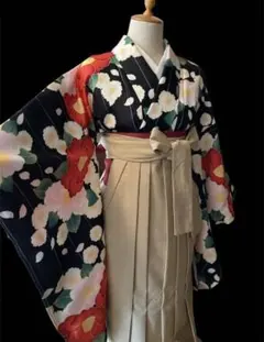 京越卸屋 袴4点セット（紐下87 身長150）➕腰紐2本➕新品たび 小学校