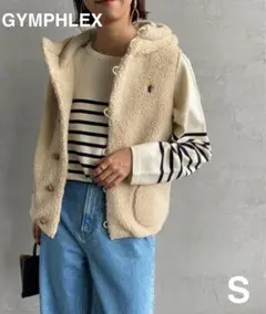 【美品】GYMPHLEX ジムフレックス ボア フード ベスト レディース