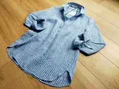 【23区】LIBECO リネン100% スキッパーシャツ レギュラーカラー 38 23区】LIBECO リネン100% スキッパーシャツ レギュラーカラー 38