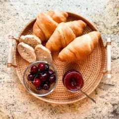 【22cm】ラタン トレー トレイ ラタントレイ お盆 おぼん 韓国 韓国雑貨