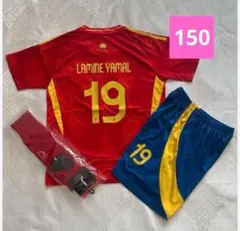 【150cm】　ヤマル　スペイン代表　24-25ホームユニフォーム　３点セット