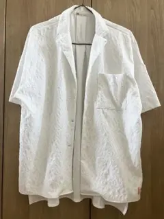 エンボス加工 半袖シャツ ホワイトのサムネイル