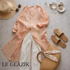 美品✨ルグラジックLE GLAZIK ラミーバンドカラーシャツワンピース ピンクのサムネイル