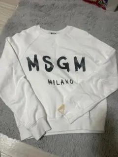 MSGM ホワイト クルーネックスウェット