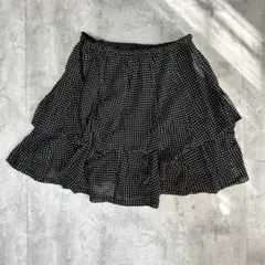 バレエコア　y2k ガーリー　ドット　フリル　ミニスカート　ペチコート付き