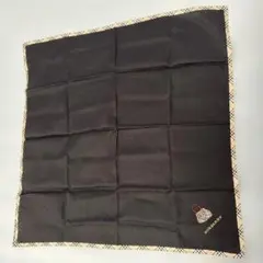 BURBERRY バーバリー ハンカチ ブラック ノバチェック 刺繍