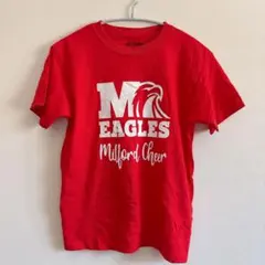1点物✨【M】 Tシャツ レッド 赤 半袖 トップス ロゴプリント カジュアル