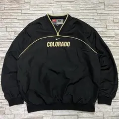 NIKE カレッジ ナイロンプルオーバー コロラド大学 刺繍ロゴ ブラック